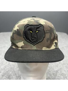 Memphis Grizzlies Mitchell and Ness Snapback Hat Black With Green Camo